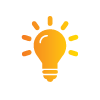 Orange lightbulb icon